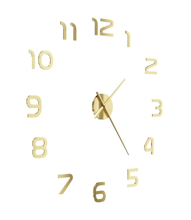 3D-wandklok 100 cm XXL modern goudkleurig