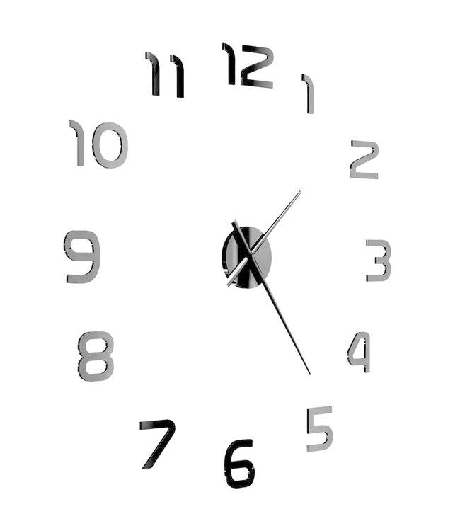 3D-wandklok 100 cm XXL modern zwart