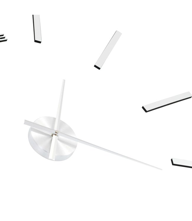 3D-wandklok 100 cm XXL modern zilverkleurig