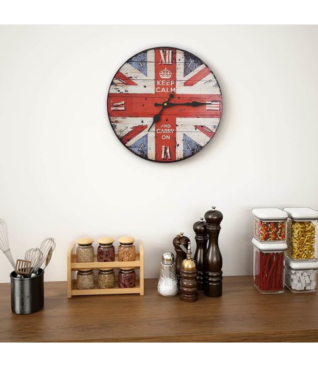 Wandklok vintage stijl 30 cm UK