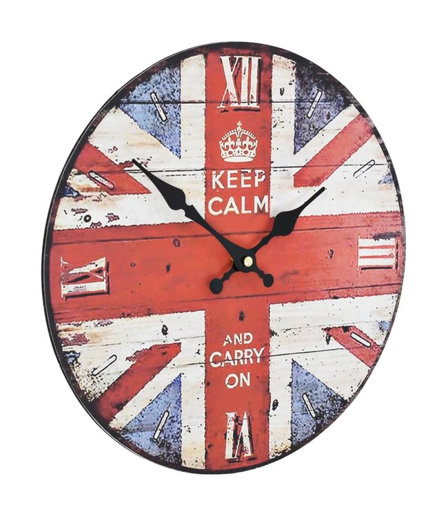Wandklok vintage stijl 30 cm UK