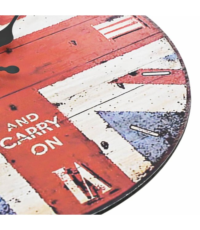 Wandklok vintage stijl 30 cm UK