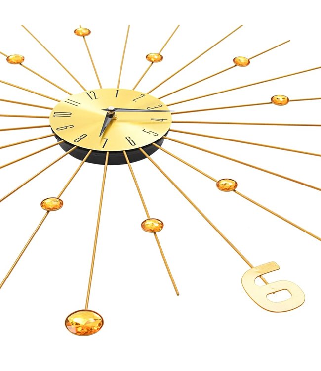 Wandklok 70 cm metaal goudkleurig