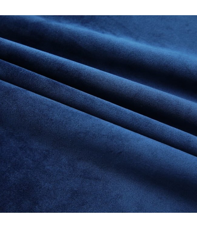 Gordijnen verduisterend 2 st met haken 140x175 cm fluweel blauw