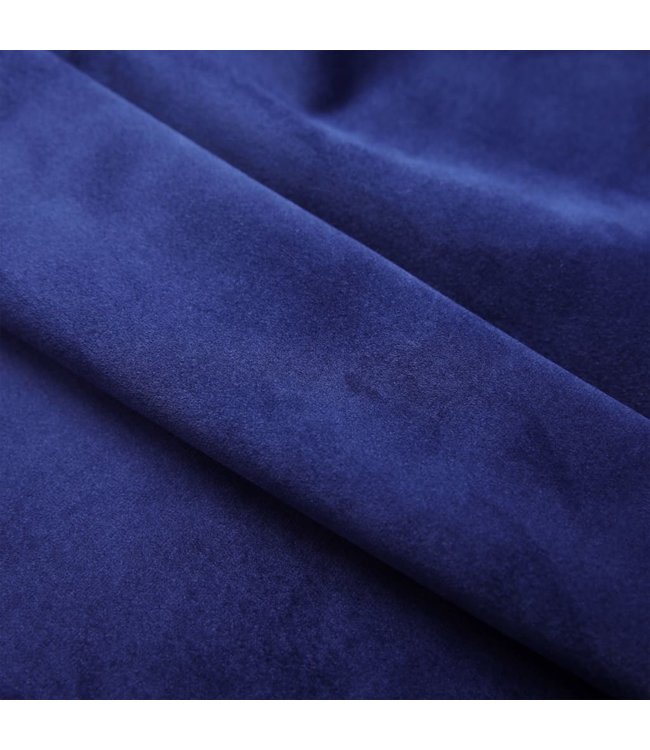 Gordijn verduisterend met ringen 2 st 140x225 cm fluweel blauw