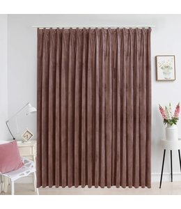 Gordijn verduisterend met haken 290x245 cm fluweel antiekroze