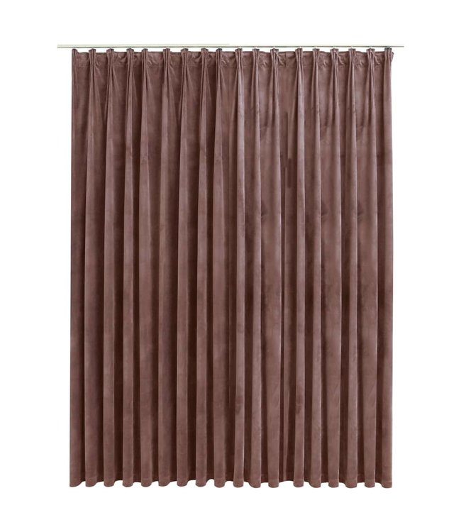 Gordijn verduisterend met haken 290x245 cm fluweel antiekroze