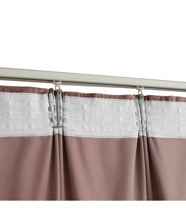 Gordijn verduisterend met haken 290x245 cm fluweel antiekroze