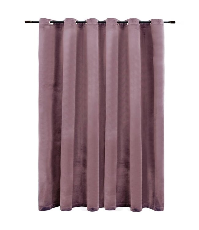 Gordijn verduisterend met ringen 290x245 cm fluweel antiekroze