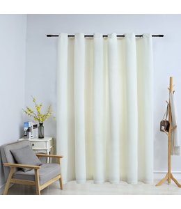 Gordijn verduisterend met ringen 290x245 cm fluweel crème