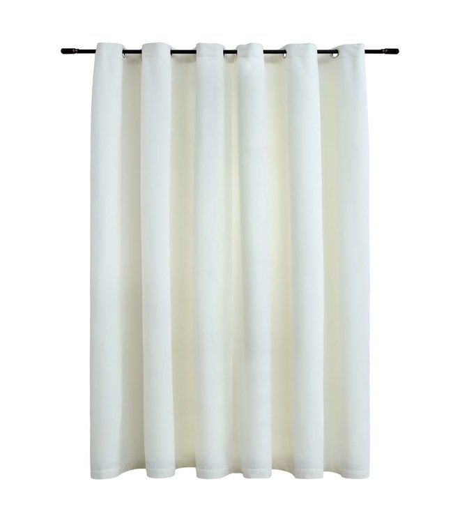 Gordijn verduisterend met ringen 290x245 cm fluweel crème