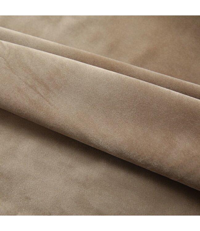 Gordijnen verduisterend 2 st met haken 140x175 cm fluweel beige