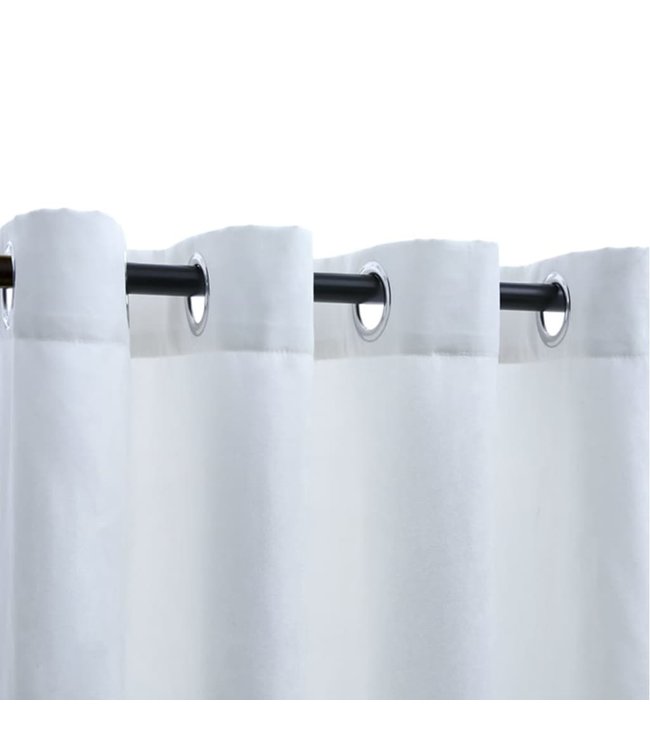Gordijnen verduisterend met ringen 2 st 140x175 cm gebroken wit