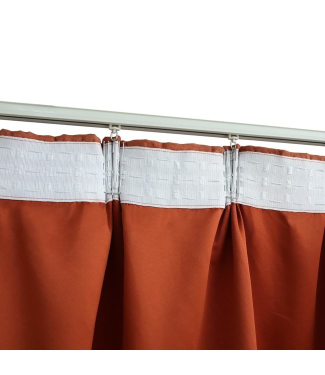 Gordijnen verduisterend met haken 2 st 140x175 cm roestkleurig