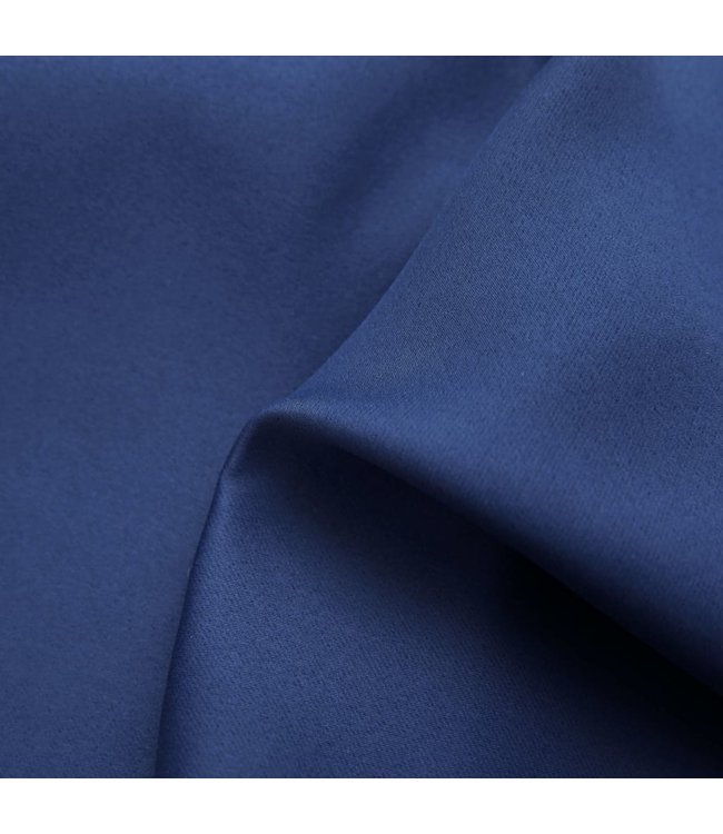 Gordijn verduisterend met metalen ringen 290x245 cm blauw