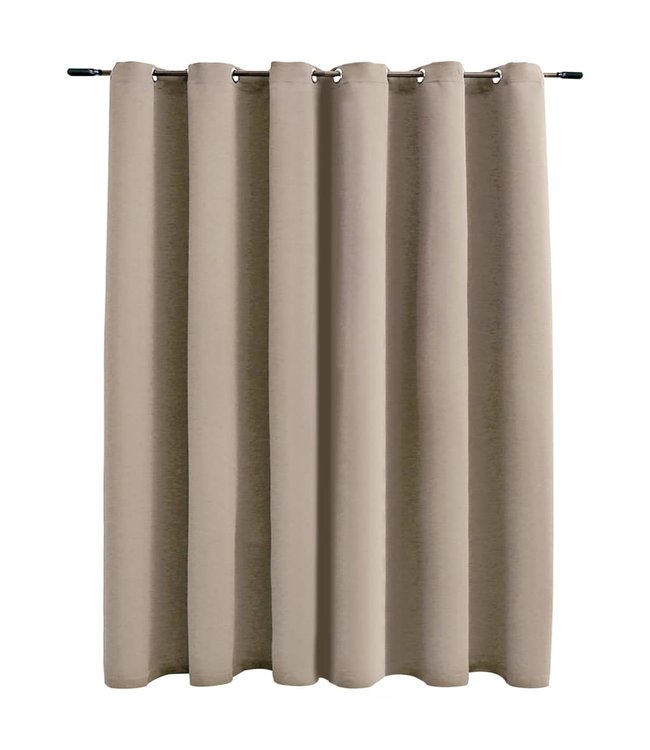 Gordijn verduisterend met metalen ringen 290x245 cm beige