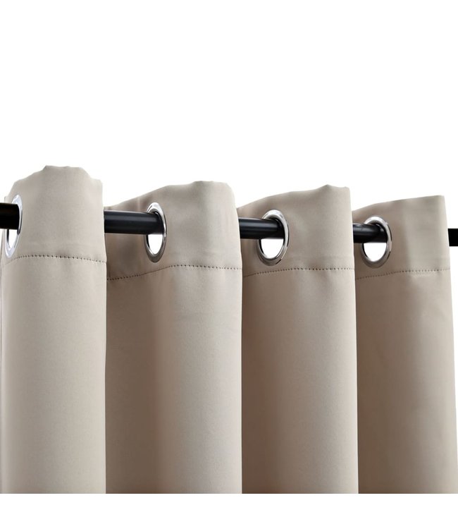 Gordijn verduisterend met metalen ringen 290x245 cm beige