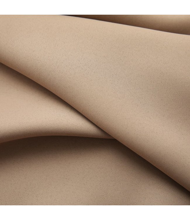 Gordijnen verduisterend met haken 2 st 140x245 cm taupe