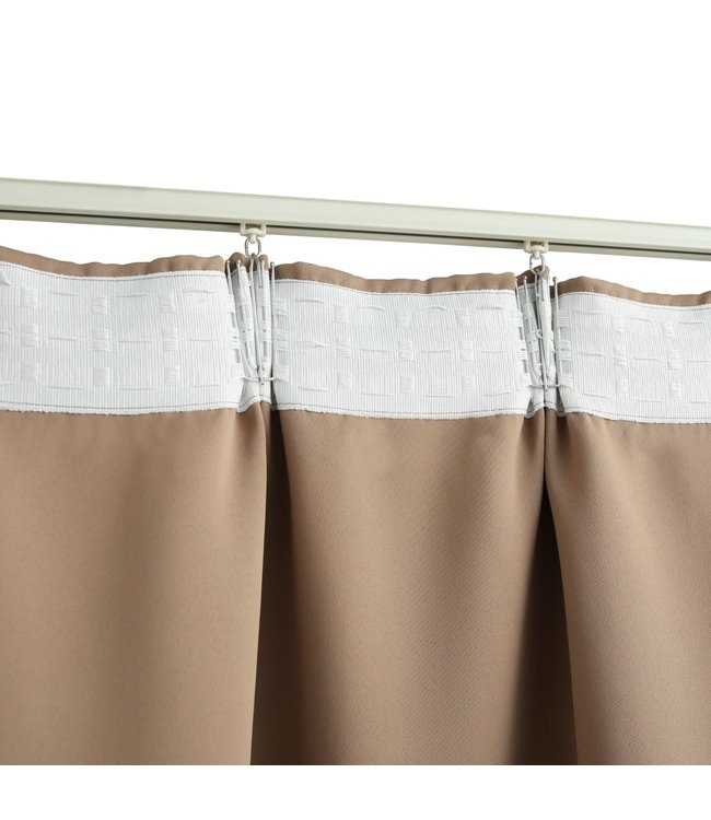 Gordijnen verduisterend met haken 2 st 140x225 cm taupe