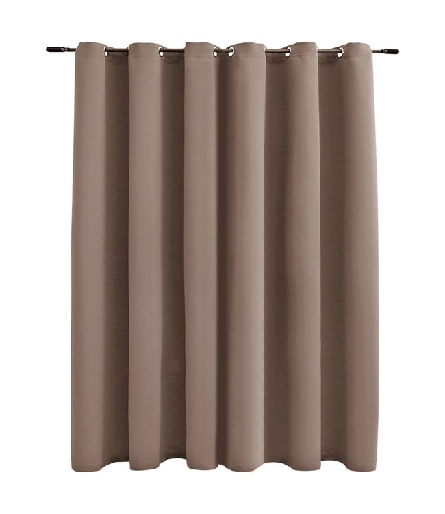 Gordijn verduisterend met metalen ringen 290x245 cm taupe