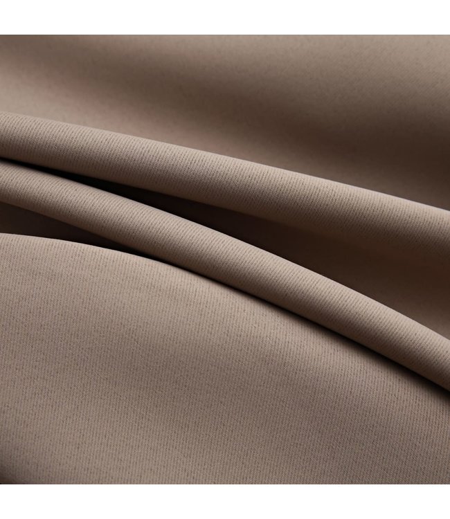 Gordijn verduisterend met metalen ringen 2 st 140x175 cm taupe