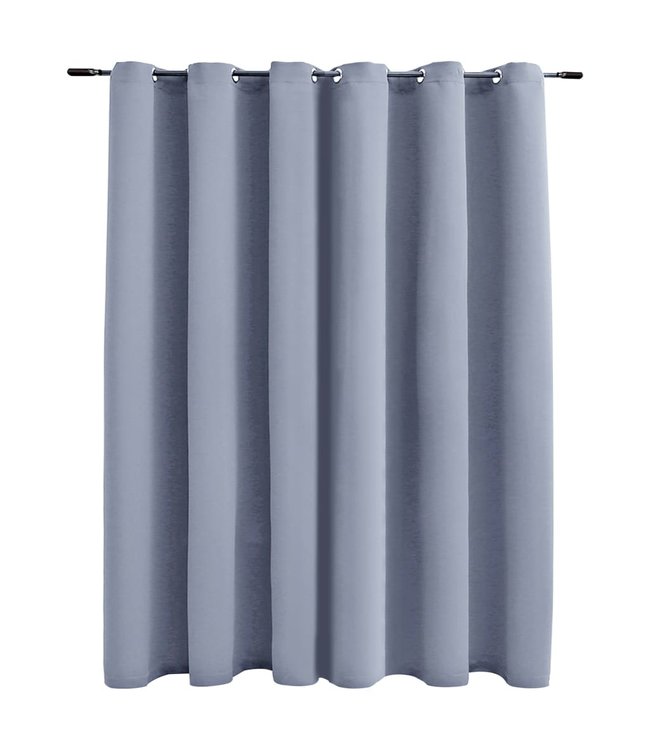 Gordijn verduisterend met metalen ringen 290x245 cm grijs