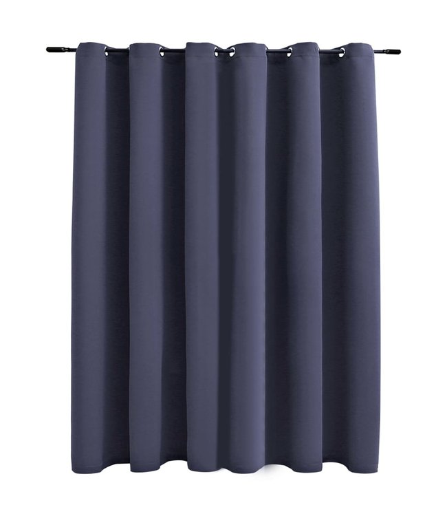 Gordijn verduisterend met metalen ringen 290x245 cm antraciet