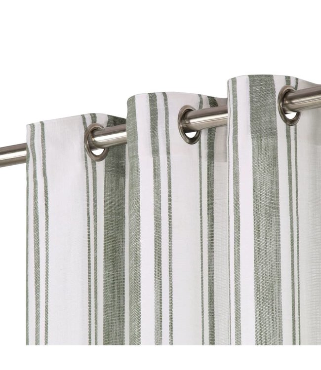 Gordijnen met metalen ringen 2 st 140x245 cm katoen groene streep