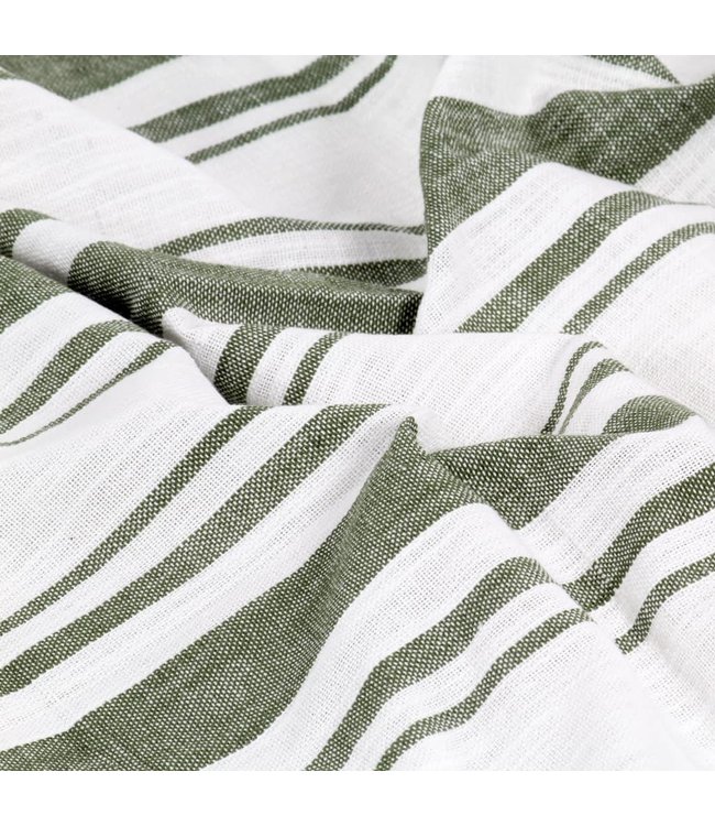 Gordijnen met metalen ringen 2 st 140x175 cm katoen groene streep