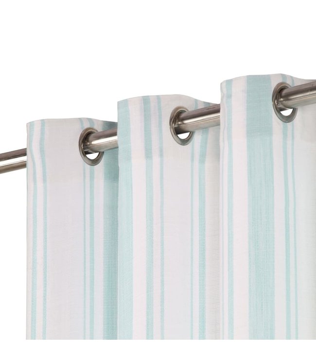 Gordijnen met metalen ringen 2 st 140x225 cm katoen blauwe streep