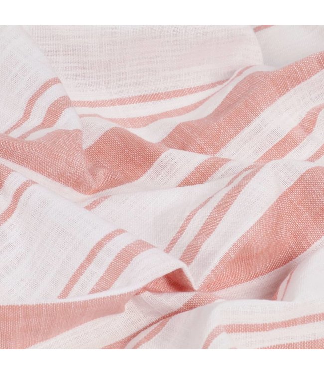 Gordijnen met metalen ringen 2 st 140x245 cm katoen roze streep