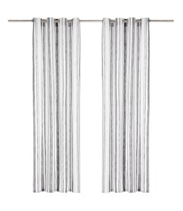 Gordijnen met metalen ringen 2 st 140x225 cm katoen antraciet