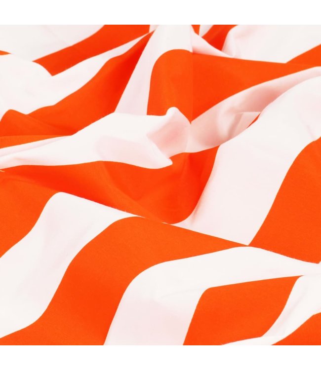 Gordijnen met metalen ringen 2 st 140x225 cm stof oranje streep