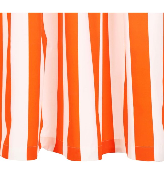 Gordijnen met metalen ringen 2 st 140x225 cm stof oranje streep