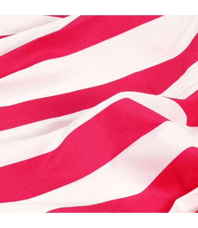 Gordijnen met metalen ringen 2 st streep 140x245 cm stof roze