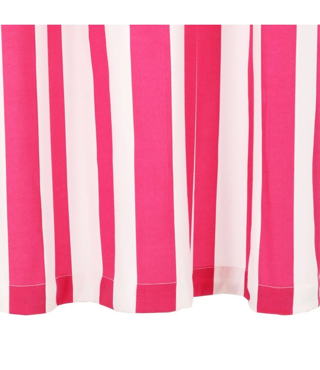 Gordijnen met metalen ringen 2 st streep 140x245 cm stof roze