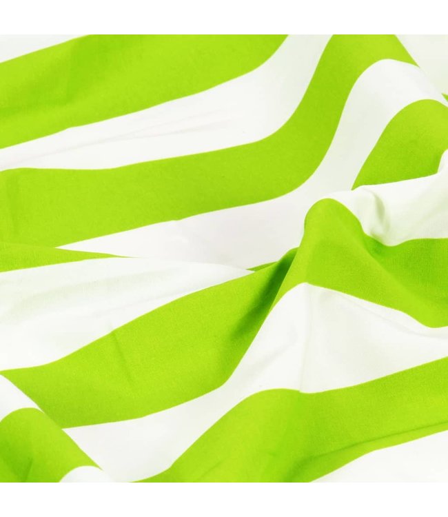Gordijnen met metalen ringen 2 st streep 140x245 cm stof groen