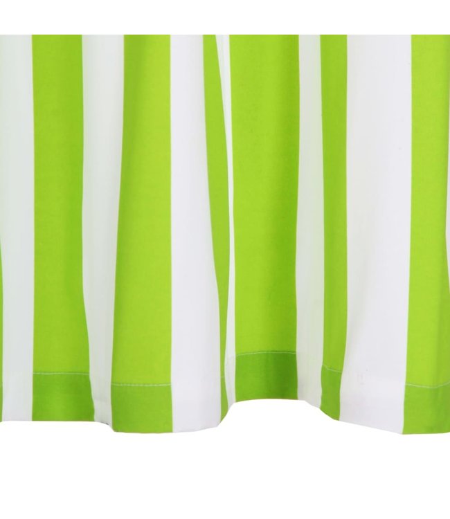 Gordijnen met metalen ringen 2 st streep 140x245 cm stof groen