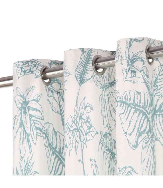 Gordijnen met metalen ringen 2 st 140x245 cm katoen groen