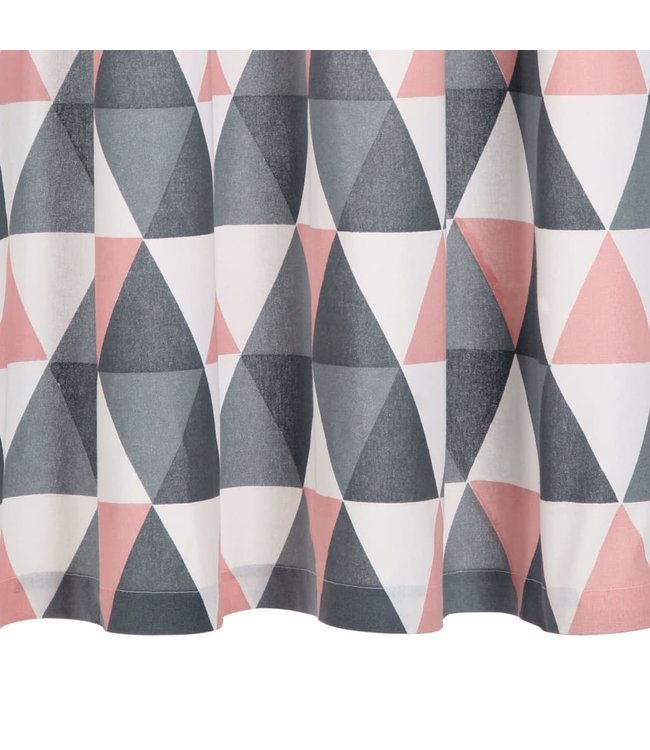 Gordijnen met metalen ringen 2 st 140x245 cm katoen grijs roze