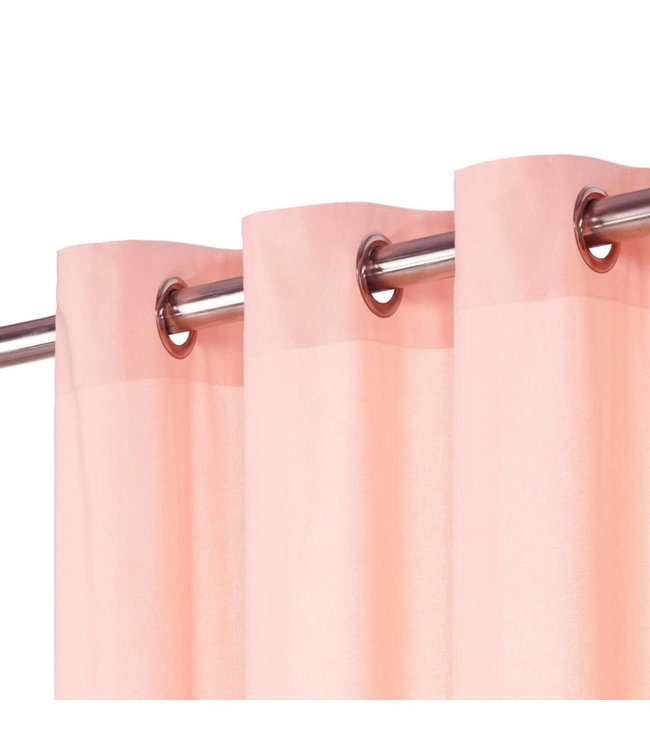 Gordijnen met metalen ringen 2 st 140x245 cm katoen roze