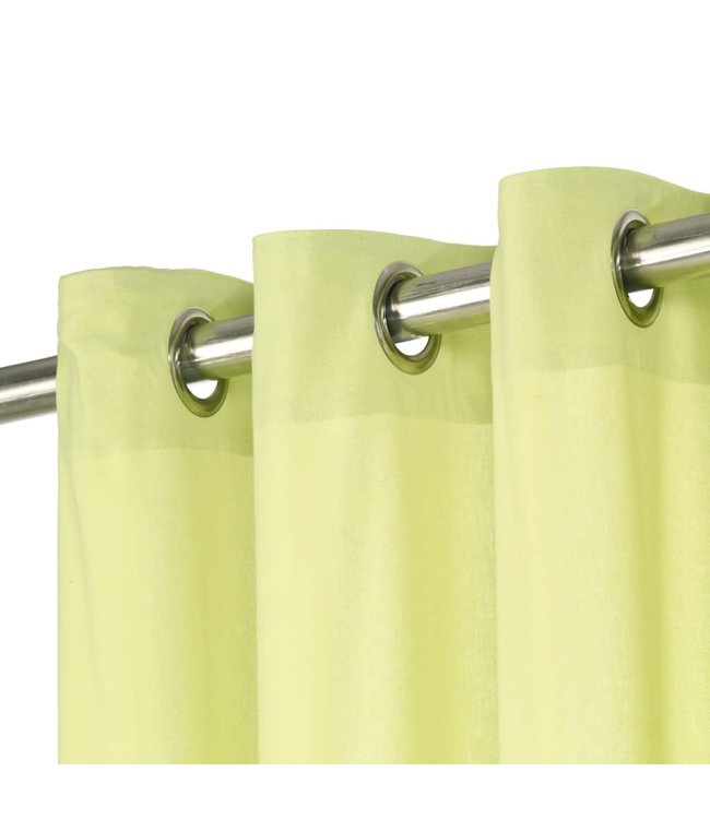 Gordijnen met metalen ringen 2 st 140x245 cm katoen groen