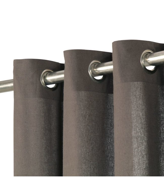 Gordijnen met metalen ringen 2 st 140x175 cm katoen antraciet