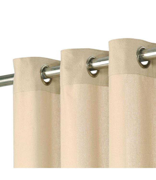 Gordijnen met metalen ringen 2 st 140x245 cm katoen beige