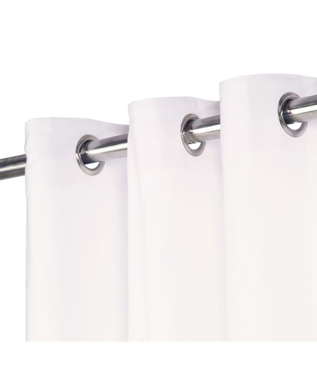 134319  Gordijnen met metalen ringen 2 st katoen 140x245 cm wit