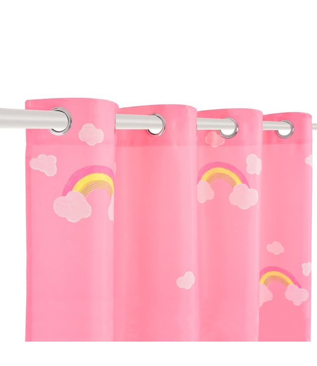 Kindergordijnen verduisterend 140x240 cm regenboog roze 2 st