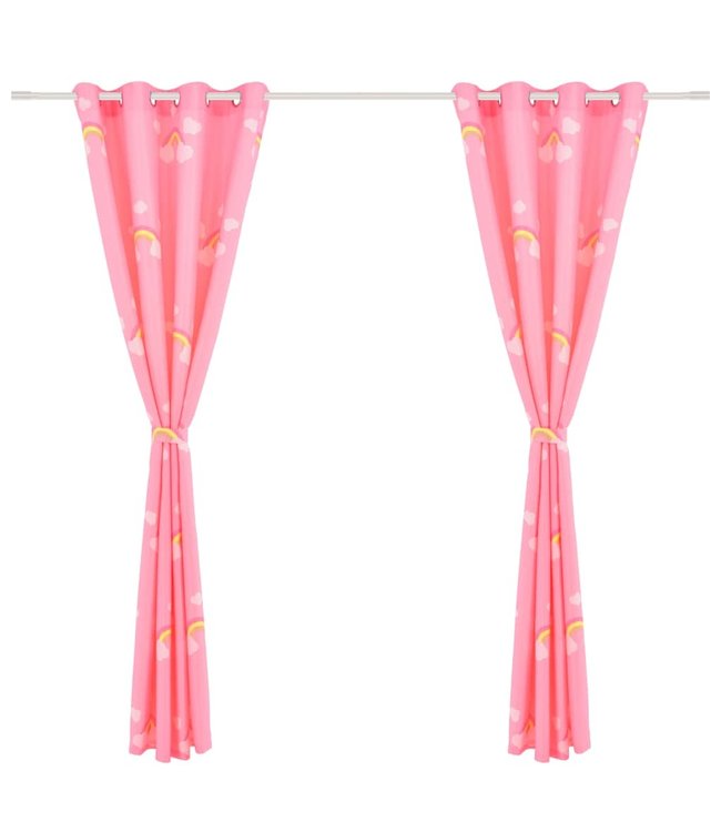 Kindergordijnen verduisterend 140x240 cm regenboog roze 2 st