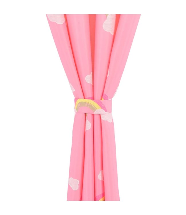 Kindergordijnen verduisterend 140x240 cm regenboog roze 2 st