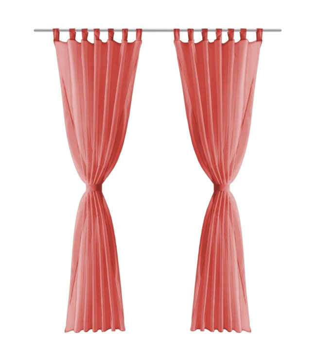 Gordijnen voile 140x245 cm rood 2 st