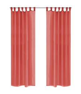 Gordijnen voile 140x225 cm rood 2 st